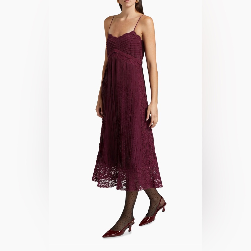 Farm Rio Burgundy Lace Dress